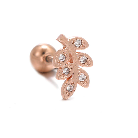 Wholesale Geometric Inlaid Zircon Copper Ear Bone Nail Jewelry