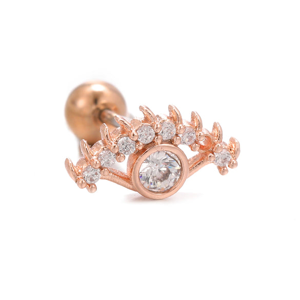 Wholesale Geometric Inlaid Zircon Copper Ear Bone Nail Jewelry