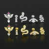 Wholesale Geometric Inlaid Zircon Copper Ear Bone Nail Jewelry