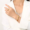 Wholesale Geometric Inlaid Zircon Titanium Steel Buckle Bracelet For Couples