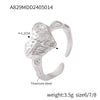 Wholesale Geometric Inlay Zircon Ring For Women Titanium Steel 18K Gold Plated French Retro Design