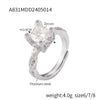 Wholesale Geometric Inlay Zircon Ring For Women Titanium Steel 18K Gold Plated French Retro Design