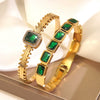 Wholesale Geometric Ins Style Colorful Zircon Stainless Steel Electroplated Bracelet Jewelry