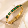 Wholesale Geometric Ins Style Colorful Zircon Stainless Steel Electroplated Bracelet Jewelry