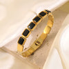 Wholesale Geometric Ins Style Colorful Zircon Stainless Steel Electroplated Bracelet Jewelry