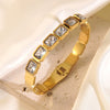 Wholesale Geometric Ins Style Colorful Zircon Stainless Steel Electroplated Bracelet Jewelry