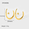 Wholesale Geometric Insushaped Curved Hook Goldplated Stainless Steel Earrings For Women