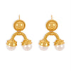 Wholesale Geometric Inverted Ushaped Imitation Pearl And 316L Stainless Steel Earrings With Electroplating For Women In Vintage Court And Light Luxury Style