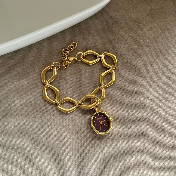 Wholesale Geometric Irregular Gold Watch Bracelet For Women Stainless Steel Non Fading Jewelry