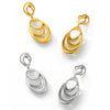 Wholesale Geometric Irregular Loop Winding Titanium Steel Goldplated Nonfading Earrings For Women With Electroplating Design