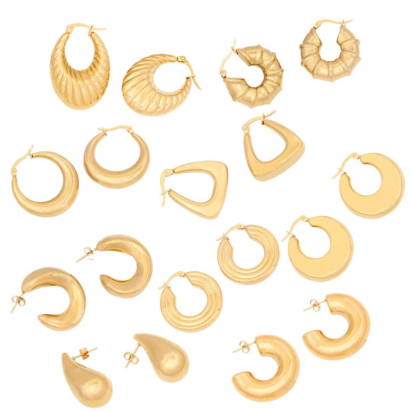 Wholesale Geometric Irregular Metal Stainless Steel Earrings With Electroplating For Women