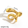 Wholesale Geometric Irregular Opening Stainless Steel Ring With Line Winding 18K Gold Non Fading Electroplated Unisex Niche Style