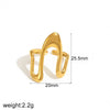Wholesale Geometric Irregular Opening Stainless Steel Ring With Line Winding 18K Gold Non Fading Electroplated Unisex Niche Style