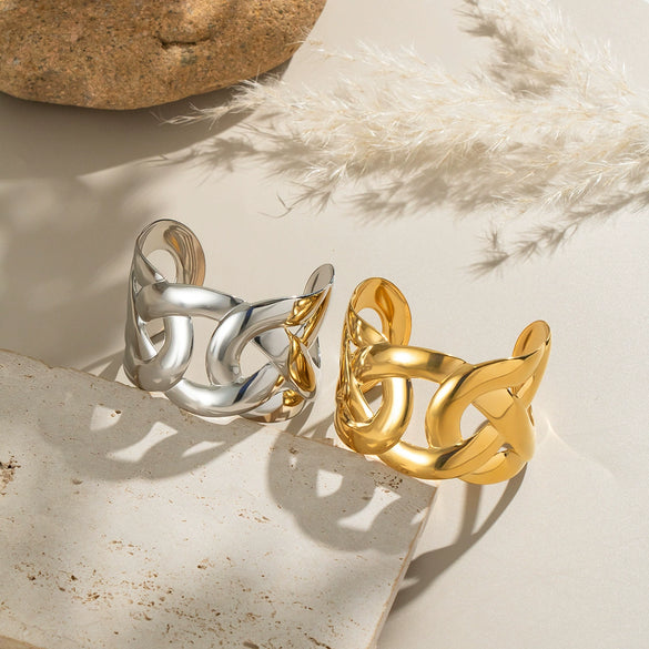 Wholesale Geometric Irregular Personality Bracelet Made Of Titanium Steel With Electroplating Processing