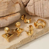 Wholesale Geometric Irregular Ring Earrings Set In Stainless Steel With Electroplating For Women Niche Design Fashionable