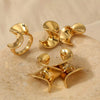 Wholesale Geometric Irregular Ring Earrings Set In Stainless Steel With Electroplating For Women Niche Design Fashionable