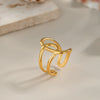 Wholesale Geometric Irregular Simple Titanium Steel Ring With Pvd Vacuum Real Gold Electroplating For Unisex