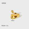 Wholesale Geometric Irregular Smooth Bypass Stainless Steel Electroplated Open Ring For Women