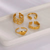 Wholesale Geometric Irregular Smooth Open Stainless Steel Ring With Electroplating In Cold Style