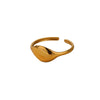 Wholesale Geometric Irregular Smooth Open Stainless Steel Ring With Electroplating In Cold Style