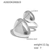 Wholesale Geometric Irregular Smooth Opening Ring In Stainless Steel With 18K Gold Plated Electroplating For Women