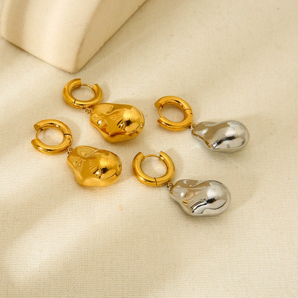 Wholesale Geometric Irregular Stainless Steel 18K Gold Plated Earrings For Women