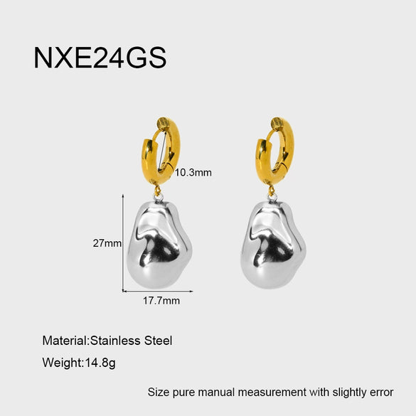 Wholesale Geometric Irregular Stainless Steel 18K Gold Plated Earrings For Women