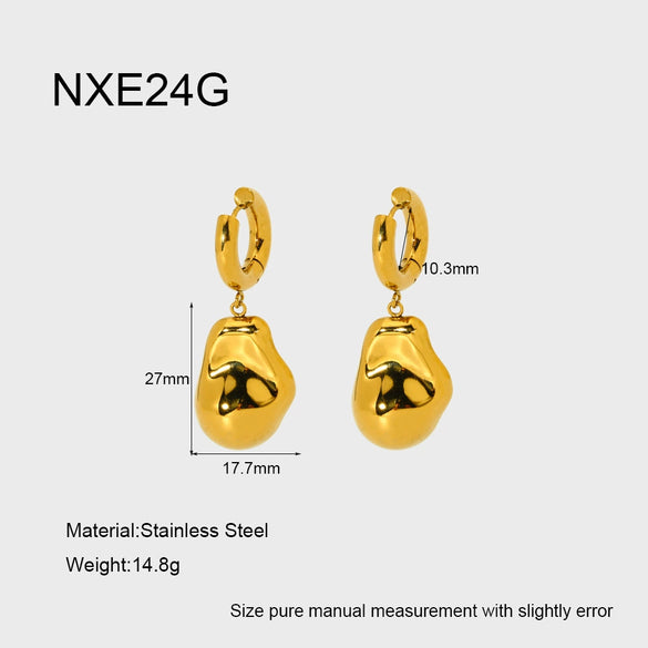Wholesale Geometric Irregular Stainless Steel 18K Gold Plated Earrings For Women