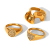 Wholesale Geometric Irregular Twisted Stainless Steel Electroplated Rings For Women Jewelry Accessories