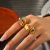 Wholesale Geometric Irregular Twisted Stainless Steel Electroplated Rings For Women Jewelry Accessories