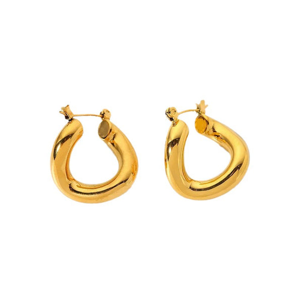 Wholesale Geometric Irregular Twisted Stainless Steel 18K Gold Plated Earrings For Women
