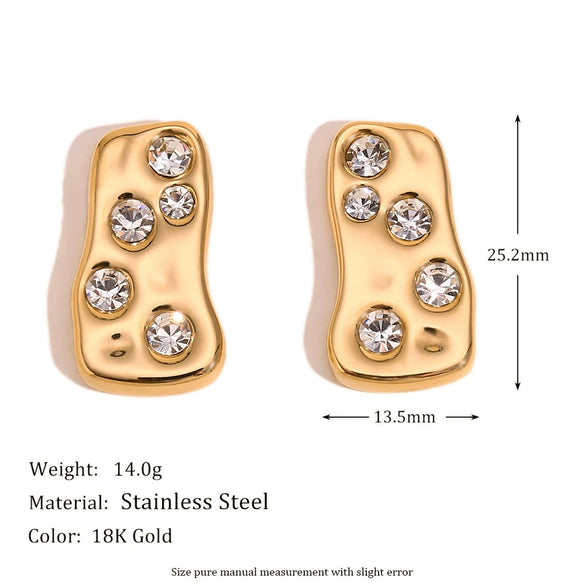 Wholesale Geometric Joker Stainless Steel 18K Gold Plated Earrings For Women