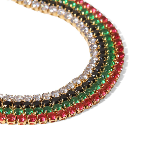 Wholesale Geometric 14K Gold Inlaid With Zircon Stainless Steel Bracelet For Women