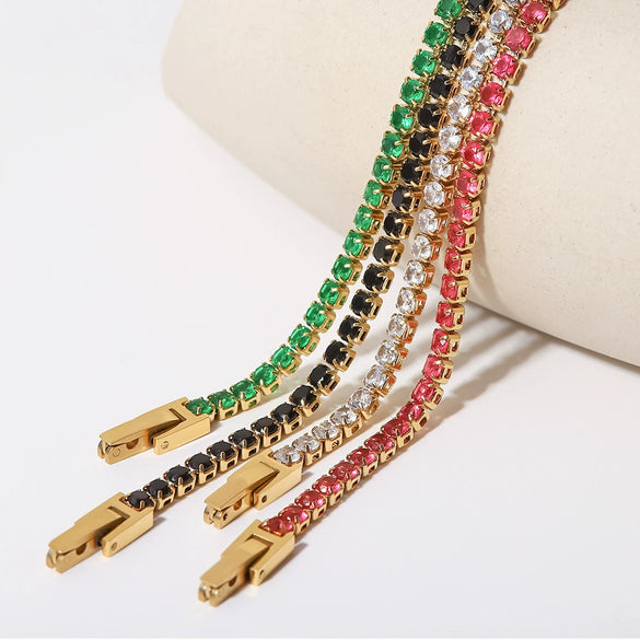 Wholesale Geometric 14K Gold Inlaid With Zircon Stainless Steel Bracelet For Women