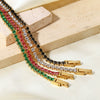 Wholesale Geometric 14K Gold Inlaid With Zircon Stainless Steel Bracelet For Women