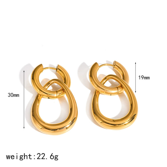 Wholesale Geometric 18K Gold Plated Stainless Steel Earrings For Women