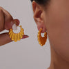 Wholesale Geometric 18K Gold Plated Titanium Steel Twist Earrings For Women