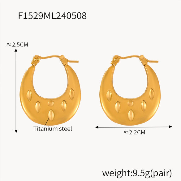 Wholesale Geometric 18K Gold Plated Titanium Steel Twist Earrings For Women