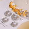 Wholesale Geometric 18K Gold Plated Titanium Steel Twist Earrings For Women