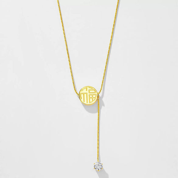 Wholesale Geometric 14K Plated Stainless Steel Tassel Clavicle Chain Jewelry