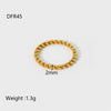 Wholesale Geometric Knot Beads Stainless Steel Goldplated Plain Ring Women's Jewelry Accessories