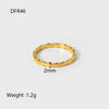 Wholesale Geometric Knot Beads Stainless Steel Goldplated Plain Ring Women's Jewelry Accessories