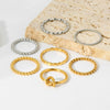 Wholesale Geometric Knot Beads Stainless Steel Goldplated Plain Ring Women's Jewelry Accessories