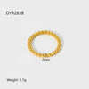 Wholesale Geometric Knot Beads Stainless Steel Goldplated Plain Ring Women's Jewelry Accessories