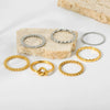Wholesale Geometric Knot Beads Stainless Steel Goldplated Plain Ring Women's Jewelry Accessories