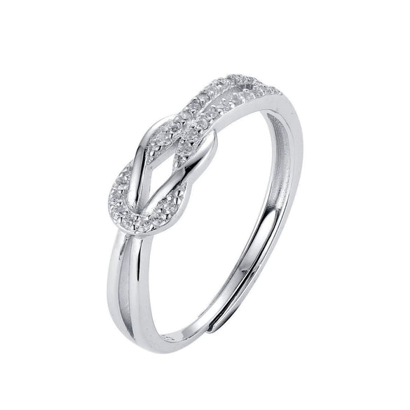 Wholesale Geometric Knotted Ring 925 Sterling Silver With Diamonds