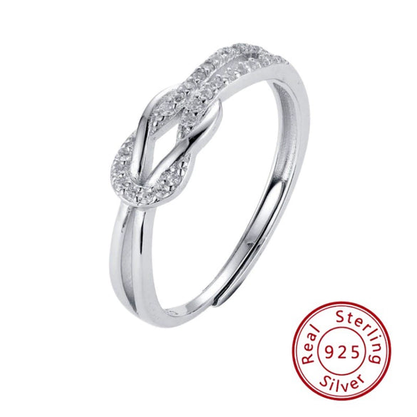 Wholesale Geometric Knotted Ring 925 Sterling Silver With Diamonds