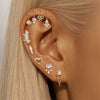 Wholesale Geometric Koi Animal Flat Head Threaded Piercing Ear Jewelry S925 Sterling Silver Environmentally Friendly Electroplated Unisex