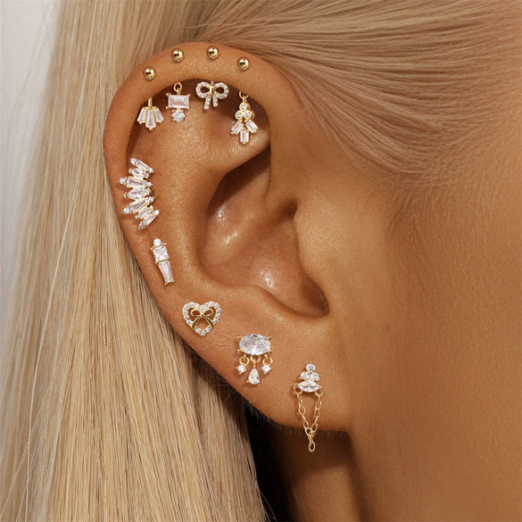 Wholesale Geometric Koi Animal Flat Head Threaded Piercing Ear Jewelry S925 Sterling Silver Environmentally Friendly Electroplated Unisex