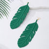 Wholesale Geometric Leaf Texture Alloy Electroplated Earrings For Women